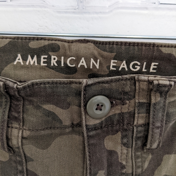 American Eagle Camouflage High Rise Jegging JeansCrop Green Pockets Size 4 - Picture 13 of 13